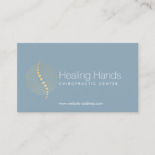 Chiropractie Abstracte gouden cirkels Logo op blau Visitekaartje