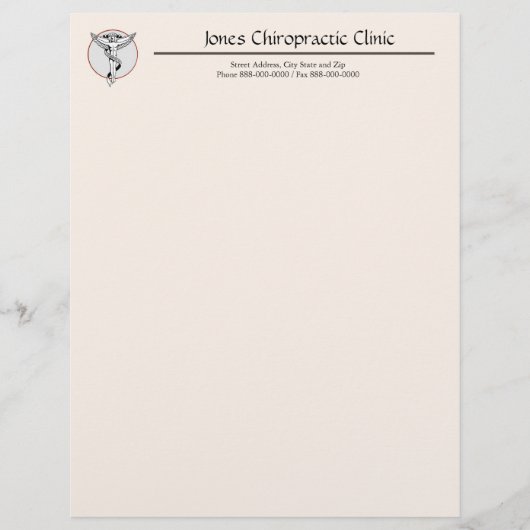 Chiropractie Chiropractor Letterhead Briefhoofd (Voorkant)