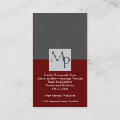 Chiropractie et carte de visite Médicale - (Dos)