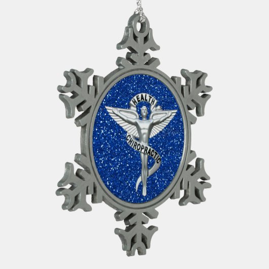 Chiropractisch Emblem Pewter Snowflake Ornament (Links)