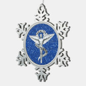 Chiropractisch Emblem Pewter Snowflake Ornament (Rechts)