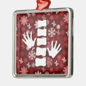 Chiropractisch kerstvierkant metalen ornament (Links)