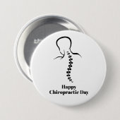 Chiropractische Button op de dag met contouren van (Voorkant /achterkant)