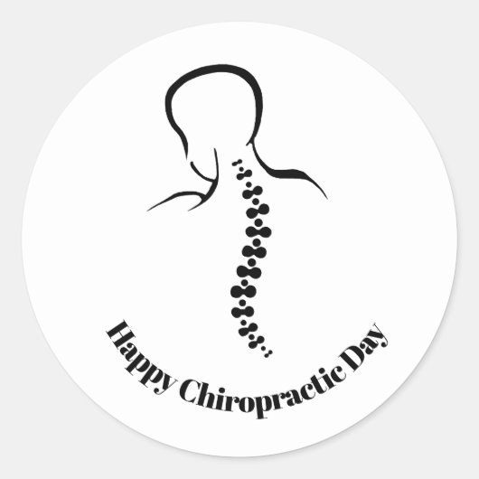 Chiropractische Day Back and Spine Outline Sticker (Voorkant)