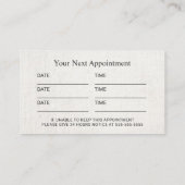 Chiropractische en Acupunctuur Spine Lotus Appoint Afsprakenkaartje (Achterkant)