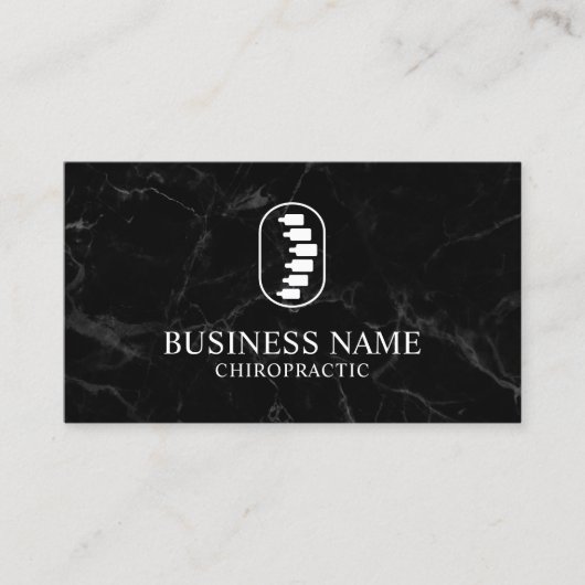 Chiropractische Logo Chiropractor Modern Marble Visitekaartje (Voorkant)