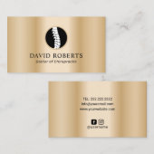 Chiropractische Logo Moderne Gold Chiropractor Visitekaartje (Voorkant / Achterkant)