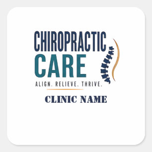 Chiropractische Zorg Medisch Ontwerp Vierkante Sticker