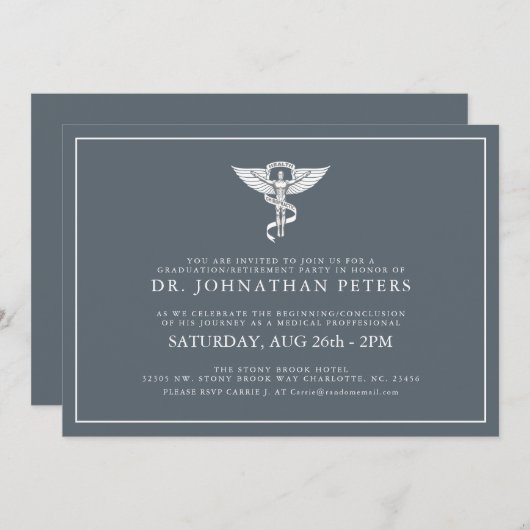 Chiropractor-Afstuderen|Uitnodiging tot uittreding Kaart (Voorkant / Achterkant)