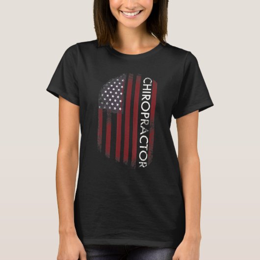 Chiropractor American Flag T-shirt (Voorkant)
