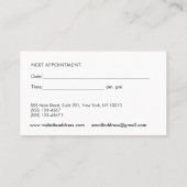 Chiropractor Appointment Reminder Bus Visitekaartje (Achterkant)