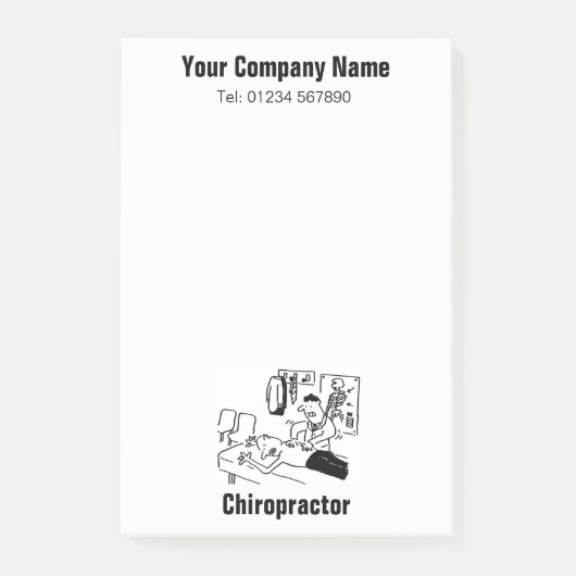 Chiropractor behandelt een Patient Funny Cartoon Post-it® Notes (Voorkant)