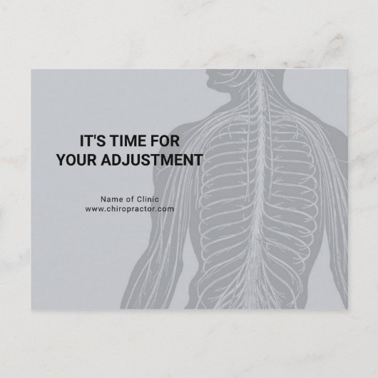 Chiropractor Benoeming Herinnering Moderne Anatomi Briefkaart (Voorkant)