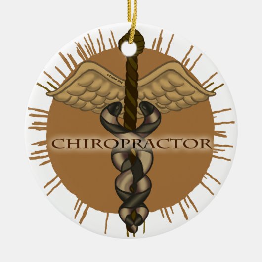 Chiropractor Caduceus ornement rond (Devant)