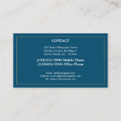 Chiropractor Carte de visite d'or bleu (Dos)