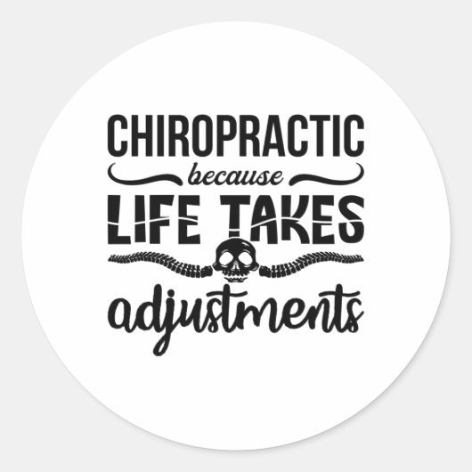 Chiropractor Chiro Spine Chiropractics Want Life Ronde Sticker (Voorkant)
