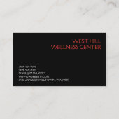 Chiropractor Chiropractic Health Visitekaartje (Achterkant)