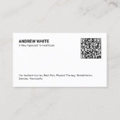 Chiropractor Fysiotherapeut Aangepaste QR Visitekaartje (Achterkant)
