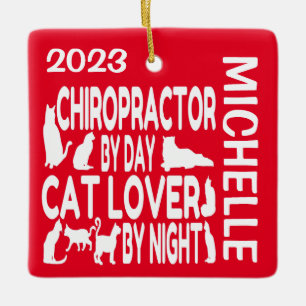 Chiropractor houdt van katten CUSTOM Keramisch Ornament