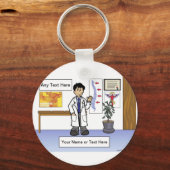 Chiropractor - Mannelijke Cartoon door PrintedPerf Sleutelhanger (Voorkant)