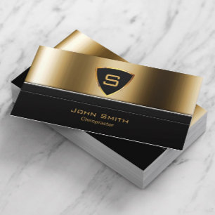 Chiropractor Massage Therapist Royal Gold Shield Visitekaartje
