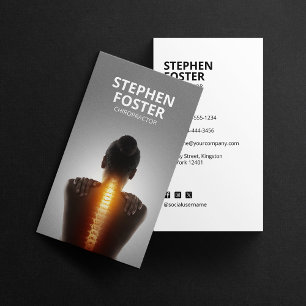 Chiropractor Massage Therapist Spine Adjust White Visitekaartje