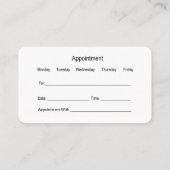 Chiropractor Modern Spine Appointme t Visitekaartje (Achterkant)