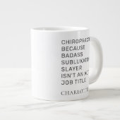 Chiropractor Omdat Subluxe Zwervel Birthday Extra Grote Beker (Voorkant rechts)