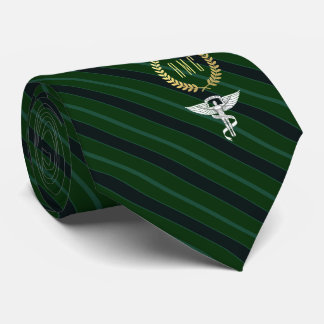 Chiropractor Professional Monogram Green Faux Gold Stropdas