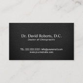 Chiropractor Spine Logo Donker Leder Chiropractie Visitekaartje (Achterkant)