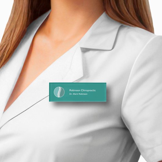 Chiropractor Spine Symbool Medisch Personeel Naambadge