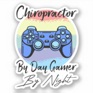 Chiropractor tegen dag gamer tegen nacht sticker