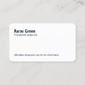 Chiropractor Visitekaartje (Achterkant)