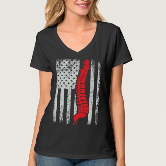 chiropractors USA Flag spines for chiropractic  1 T-shirt (Voorkant)