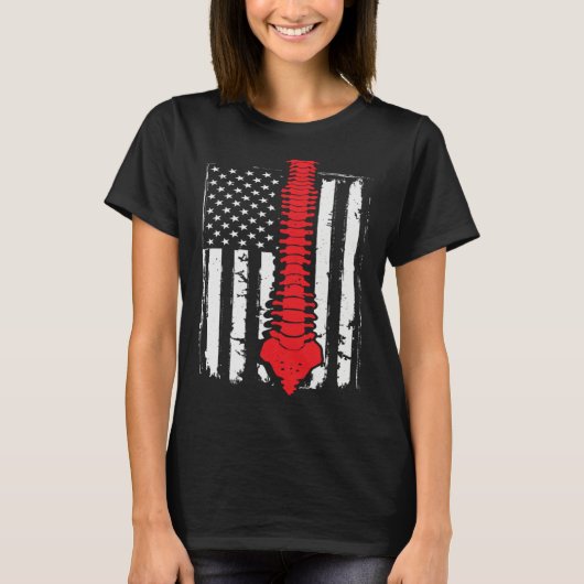 chiropractors USA Flag spines for chiropractic  2 T-shirt (Voorkant)