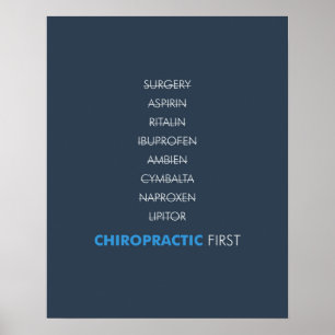 Chiropraktijk eerste poster - donkerblauw