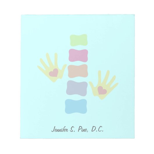 Chiropraktijkhandjes Aangepast Notitieblok (Voorkant)