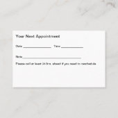 Chiropraticien Budget Nomination Cartes de visite (Dos)