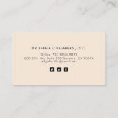 Chiropraticien Chiropratique Carte de visite (Dos)