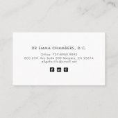 Chiropraticien Chiropratique Minimaliste Carte de  (Dos)