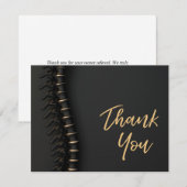 Chiropratique Black & Gold Spine Merci Cartes (Devant / Derrière)
