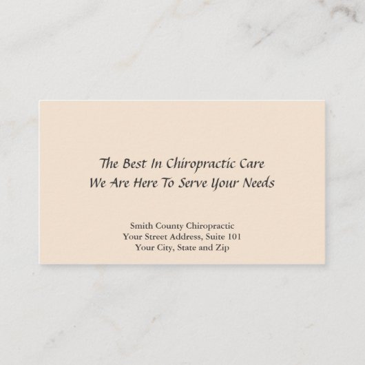 Chiropratique Chiropraticien Carte de visite (Dos)