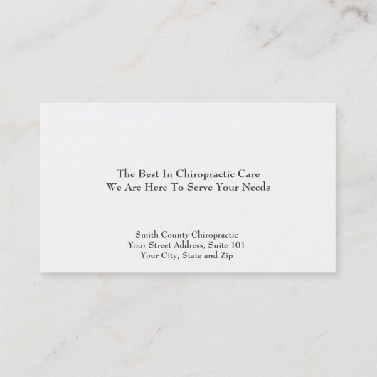 Chiropratique Chiropraticien Carte de visite (Dos)