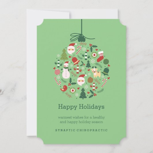 Chiropratique Ornament plat Chiro Cartes de Noël (Devant)