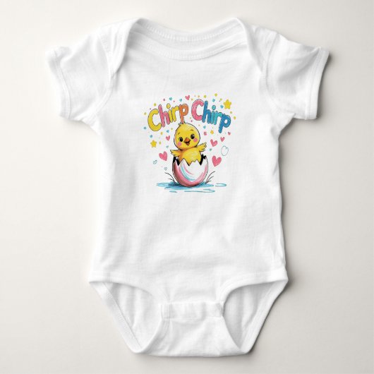 Chirp Chirp Baby Chick Easter Outfit Romper (Voorkant)