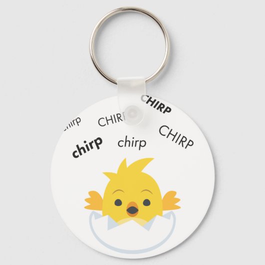 Chirp Hatching Chick Cute Emoji Sleutelhanger (Voorkant)