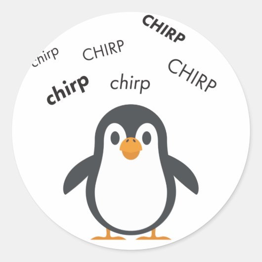 Chirp Penguin Leuke Emoji Ronde Sticker (Voorkant)