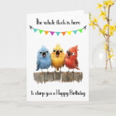 Chirping Birds Anniversaire Carte pliable (Fleur jaune)