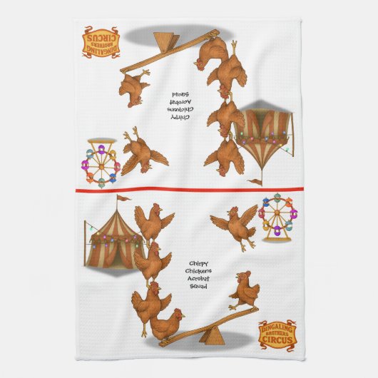 Chirpy Chickens acrobat squad Theedoek (Verticaal)