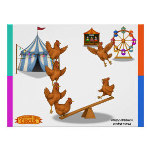 Chirpy Chickens acrobatiek squad Perfect Poster